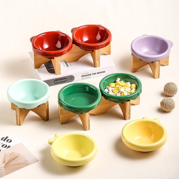 HKM-7418301 Ceramic Cat and Dog Water Bowl in Various Colors and Designs
