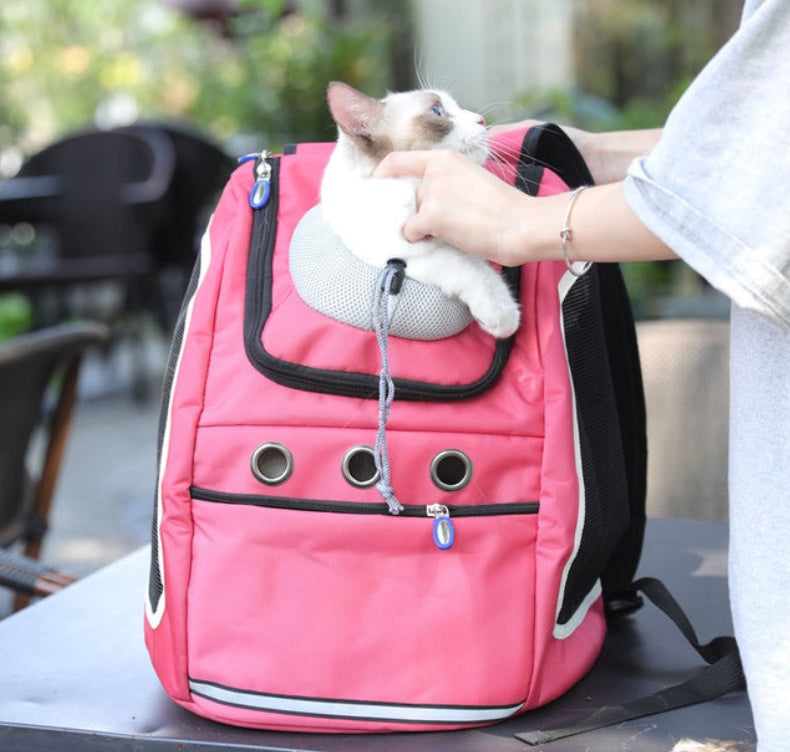 HKM-7418557 Pet Outing Backpack with Oxford Cloth and Breathable Mesh, Medium Softness