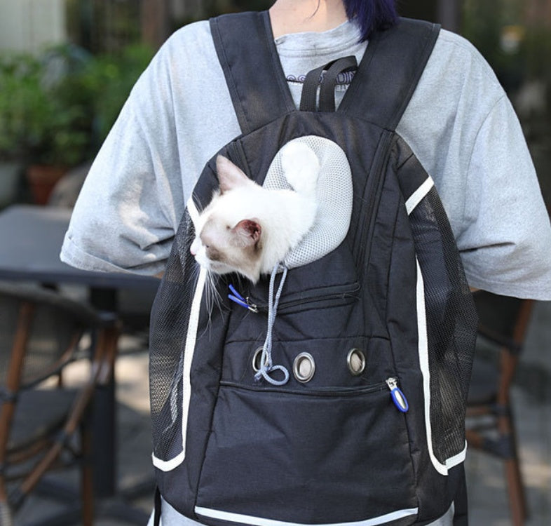 HKM-7418557 Pet Outing Backpack with Oxford Cloth and Breathable Mesh, Medium Softness