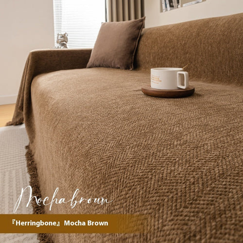 HKM-741907 Chenille Solid Color Sofa Towel Cover - Modern Simplicity Dust Cover for Sofas and Appliances