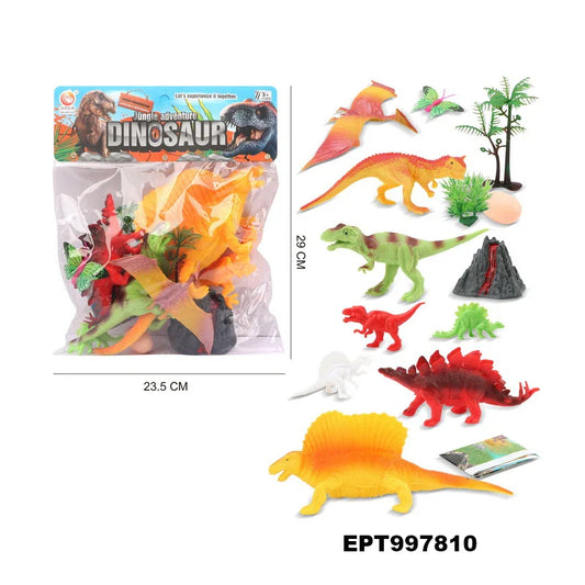 HKM-741907 Dinosaur Figure Play Set for Toddlers - 3-Piece Interactive Toy Set