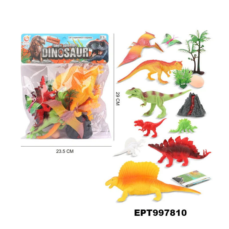 HKM-741907 Dinosaur Figure Play Set for Toddlers - 3-Piece Interactive Toy Set
