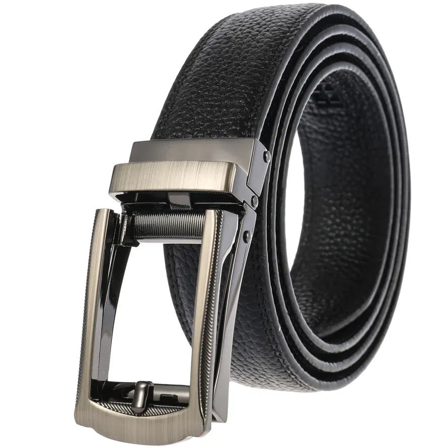 HKM-741971 Men's Cowhide Ratchet Belt with Custom Logo Option, Model LY33-2211-5