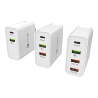 HKM-741971 Multi-Port Fast Charge Mobile Phone Charger - USB, PD, and QC Compatible Charging Head in Black & White