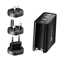 HKM-741971 Multi-Port Fast Charge Mobile Phone Charger - USB, PD, and QC Compatible Charging Head in Black & White