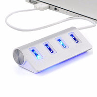HKM-742163 USB-C to 4-Port USB 2.0 Hub for MacBook and Compatible Devices, Aluminum Alloy Design