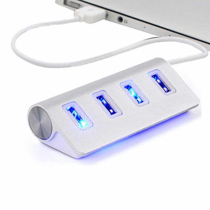 HKM-742163 USB-C to 4-Port USB 2.0 Hub for MacBook and Compatible Devices, Aluminum Alloy Design