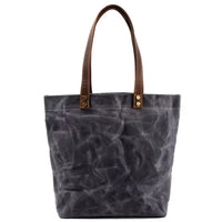 HKM-742163 Waterproof Waxed Canvas Women's Shoulder Handbag with Large Capacity and Retro Style
