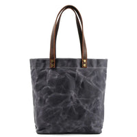 HKM-742163 Waterproof Waxed Canvas Women's Shoulder Handbag with Large Capacity and Retro Style