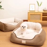 HKM-7422141 Cozy Plush Washable Pet Bed for Medium to Extra-Large Dogs - Fluffy Indoor Sofa Kennel
