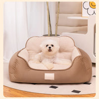 HKM-7422141 Cozy Plush Washable Pet Bed for Medium to Extra-Large Dogs - Fluffy Indoor Sofa Kennel