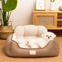 HKM-7422141 Cozy Plush Washable Pet Bed for Medium to Extra-Large Dogs - Fluffy Indoor Sofa Kennel