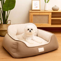 HKM-7422141 Cozy Plush Washable Pet Bed for Medium to Extra-Large Dogs - Fluffy Indoor Sofa Kennel