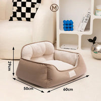 HKM-7422141 Cozy Plush Washable Pet Bed for Medium to Extra-Large Dogs - Fluffy Indoor Sofa Kennel
