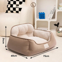 HKM-7422141 Cozy Plush Washable Pet Bed for Medium to Extra-Large Dogs - Fluffy Indoor Sofa Kennel