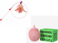 HKM-7422909 Stainless Steel Cat Teasing Stick with Feather and Bell Toys