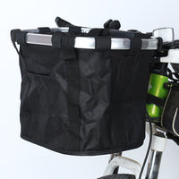 HKM-742291 Folding Bicycle Basket with Brown Pattern and Purple Floral Design, 32 x 23 x 26 cm