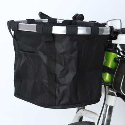 HKM-742291 Folding Bicycle Basket with Brown Pattern and Purple Floral Design, 32 x 23 x 26 cm