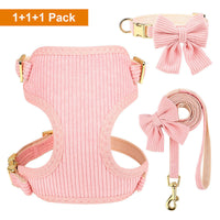 HKM-7423549 Collar Harness Traction Vest for Pets - Adjustable Chest Strap with Leash - Available in Pink, Blue, Light Purple, Red, Rose Red
