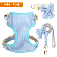 HKM-7423549 Collar Harness Traction Vest for Pets - Adjustable Chest Strap with Leash - Available in Pink, Blue, Light Purple, Red, Rose Red