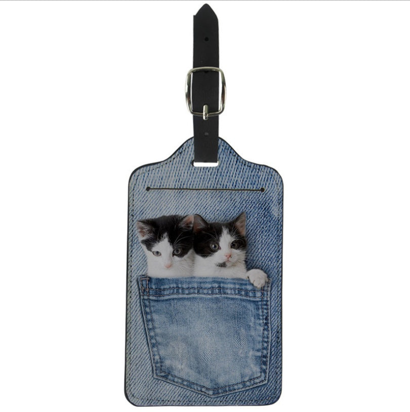 HKM-742355 Durable PU Leather Luggage Tag for Easy Identification