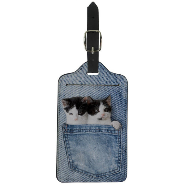 HKM-742355 Durable PU Leather Luggage Tag for Easy Identification