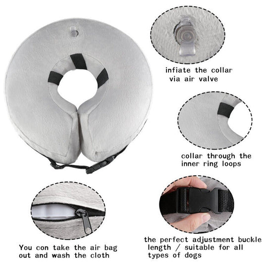HKM-7424061 Inflatable Protective Cover for Pets - All-Season Collar for Dogs and Cats in Various Colors and Sizes