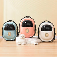 HKM-7424317 Portable Astronaut Cat Backpack with Half Window and Constant Temperature Heating, 15L Capacity, Solid Color Design