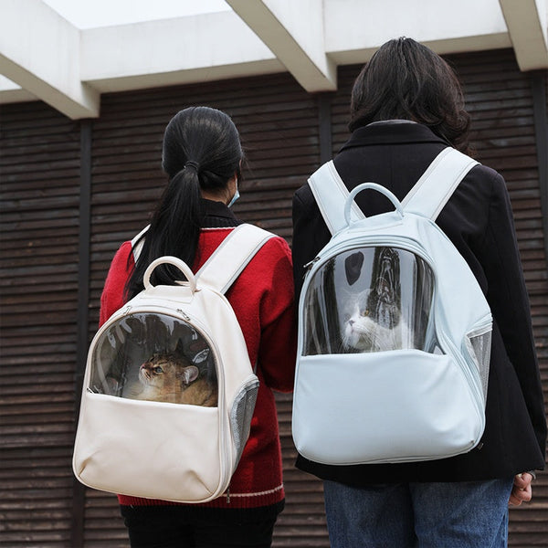 HKM-7424317 Portable Astronaut Cat Backpack with Half Window and Constant Temperature Heating, 15L Capacity, Solid Color Design