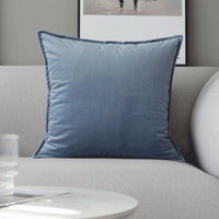HKM-742483 Modern Geometric Throw Pillow in Light Blue and Haze Blue Velvet - Nordic Style Cushion Cover 45x45cm