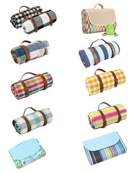 HKM-742611 Large Waterproof Picnic Mat - Thick, Roll-Up, Padded Outdoor Blanket for Beach and Outdoor Use