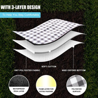 HKM-742611 Large Waterproof Picnic Mat - Thick, Roll-Up, Padded Outdoor Blanket for Beach and Outdoor Use