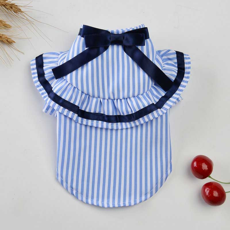 HKM-7426237 Couples Spring/Summer Breathable Pet Outfit - Sky Blue Shirt & Skirt Set