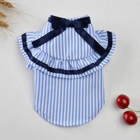 HKM-7426237 Couples Spring/Summer Breathable Pet Outfit - Sky Blue Shirt & Skirt Set