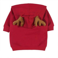 HKM-7426621 Red Christmas Elk Costume for Pets - Sizes S, M, L, XL, 2XL, Casual Style, Polyester Cotton