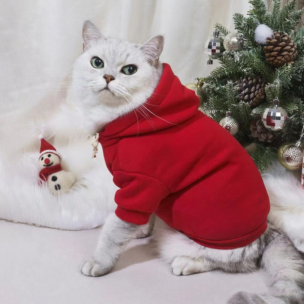 HKM-7426621 Red Christmas Elk Costume for Pets - Sizes S, M, L, XL, 2XL, Casual Style, Polyester Cotton