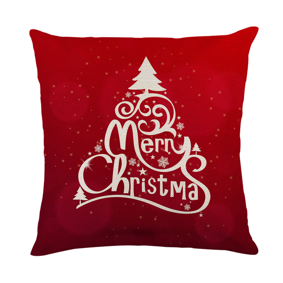 HKM-742803 Christmas Santa Claus Linen Pillow Cover - 45x45cm, Modern Simplicity Design