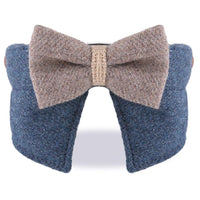 HKM-742803 Comfortable Thickening Pet Collar with Big Bow Tie for Cats and Small to Medium Dogs - Available in Green, Blue, and Coffee Colors
