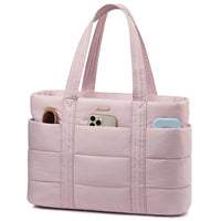 HKM-742803 Lightweight Multi-Pocket Puffer Laptop Tote Bag for 15.6 and 17.3 Inch Computers