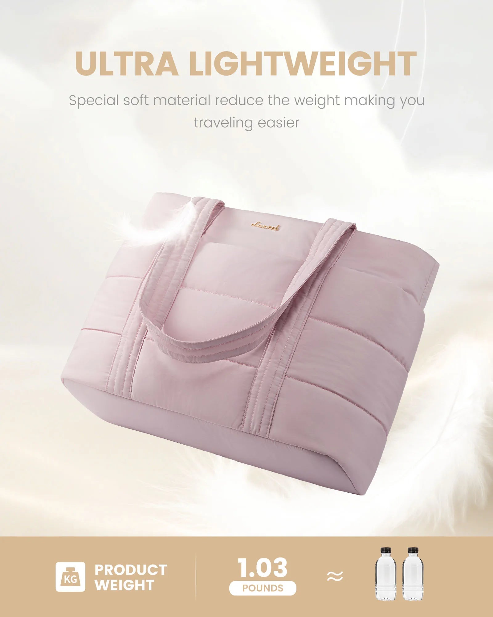 HKM-742803 Lightweight Multi-Pocket Puffer Laptop Tote Bag for 15.6 and 17.3 Inch Computers