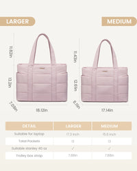 HKM-742803 Lightweight Multi-Pocket Puffer Laptop Tote Bag for 15.6 and 17.3 Inch Computers