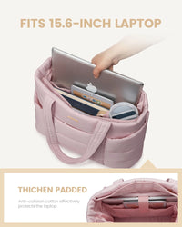 HKM-742803 Lightweight Multi-Pocket Puffer Laptop Tote Bag for 15.6 and 17.3 Inch Computers