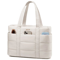 HKM-742803 Lightweight Multi-Pocket Puffer Laptop Tote Bag for 15.6 and 17.3 Inch Computers