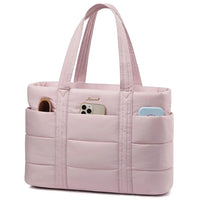 HKM-742803 Lightweight Multi-Pocket Puffer Laptop Tote Bag for 15.6 and 17.3 Inch Computers