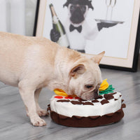 HKM-7428669 Soft Polar Fleece Dog Birthday Cake Sniffing Pad with Suction Cup and Washable Design