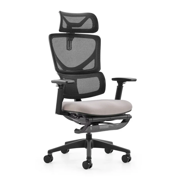 HKM-742867 Customisable Ergonomic Mesh Swivel Office Chair with Adjustable Footrest and Memory Foam Seat