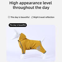 HKM-7431101 Waterproof Dog Raincoat with Hood, Reflective Straps, Leash Hole for Small and Medium Dogs
