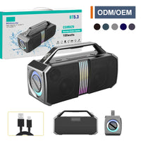 HKM-743251 100W Wireless Portable Bluetooth Speaker with Subwoofer and IPX6 Waterproof Design