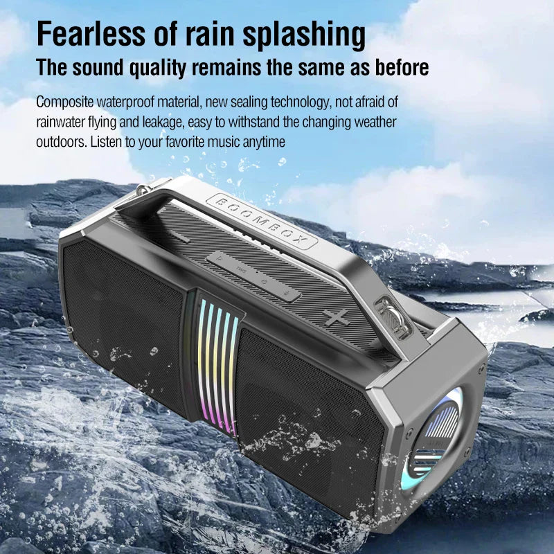 HKM-743251 100W Wireless Portable Bluetooth Speaker with Subwoofer and IPX6 Waterproof Design