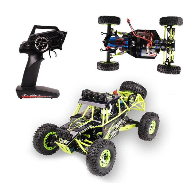 HKM-743251 1/12 Scale 4WD Off Road Remote Control Electric Race Car for Kids - High Speed Multi-Function Model Truck